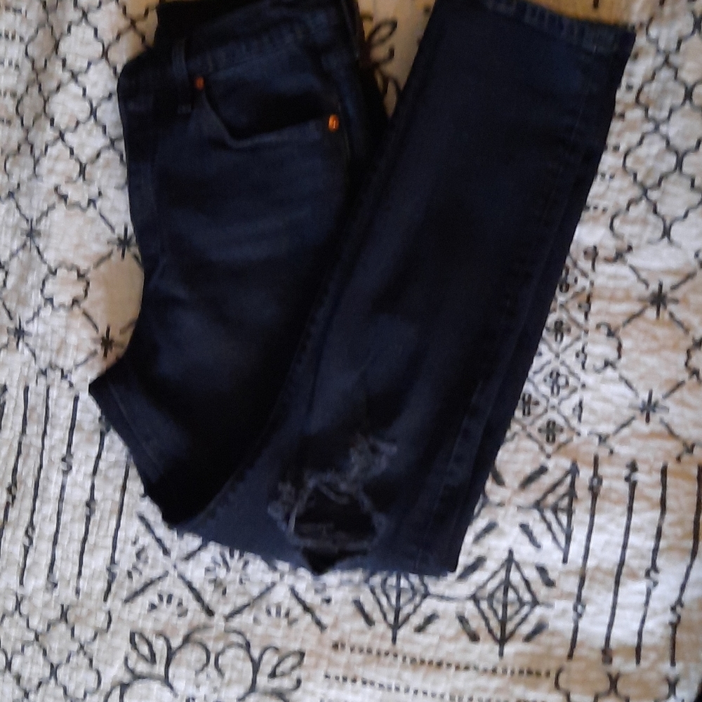 Levi's 501 S black/gray distressed jeans 29x28